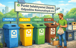 Mężczyzna sortujący odpady