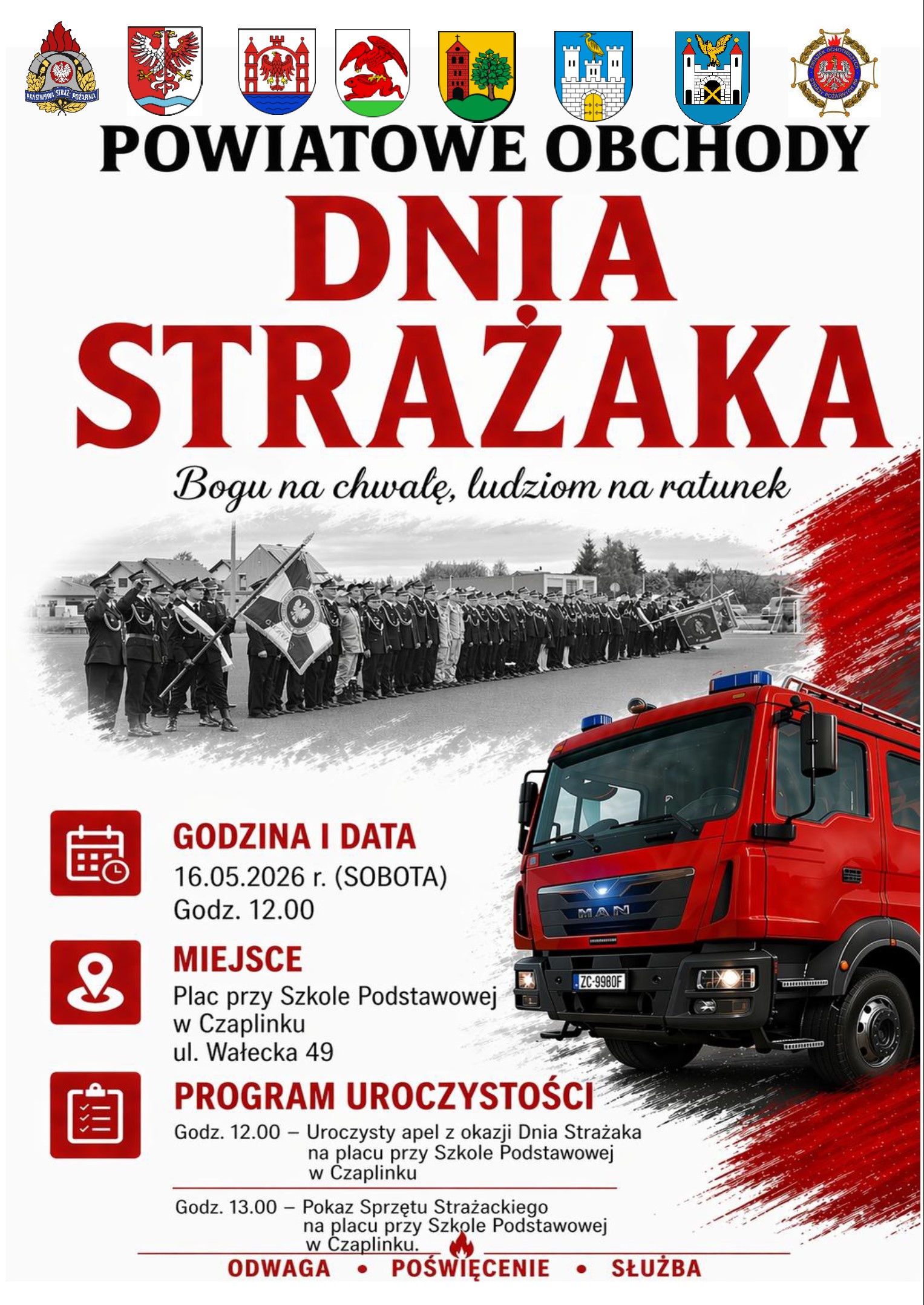 Powiatowe Obchody Dnia Strażaka plakat